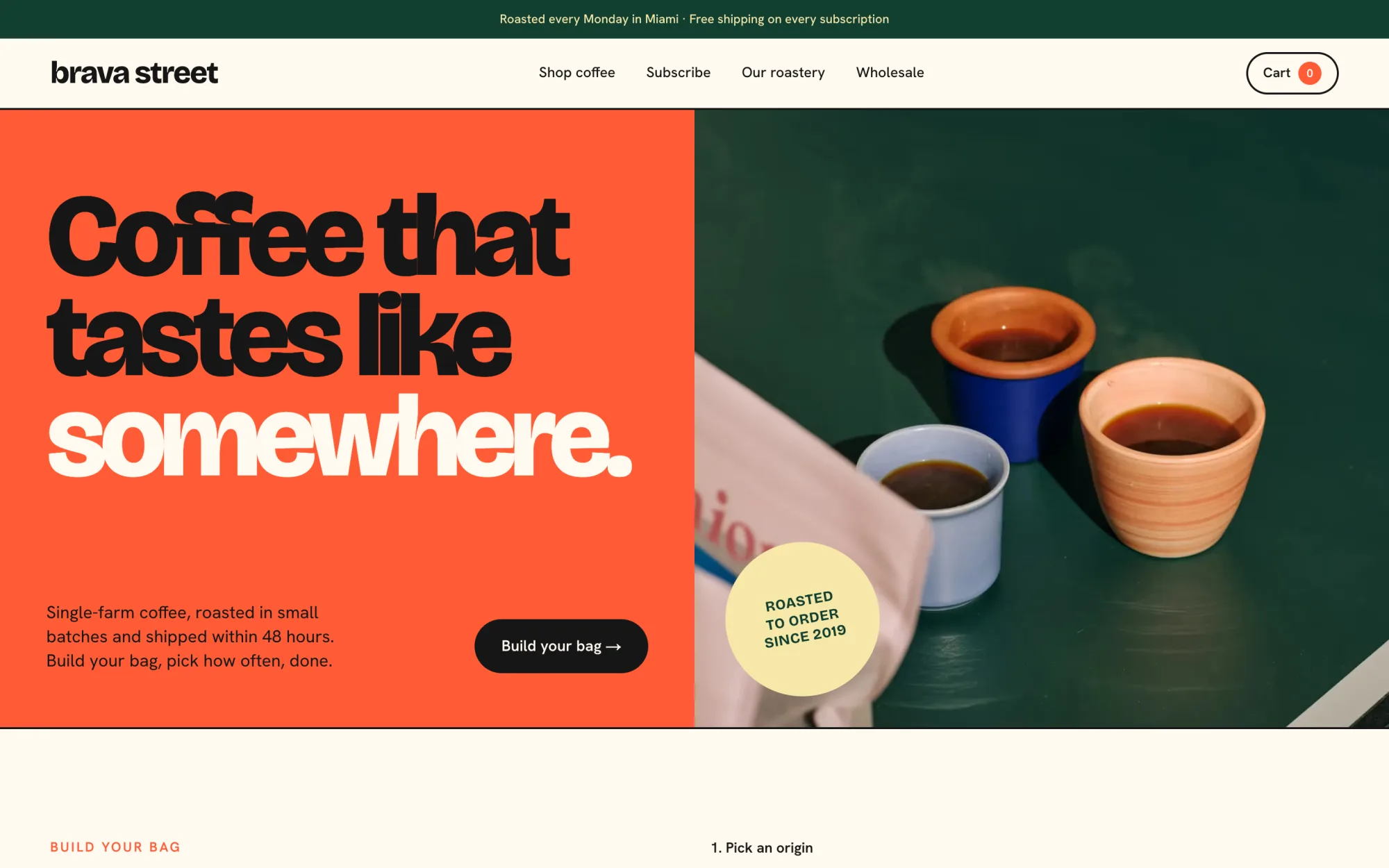 Brava Street Coffee website